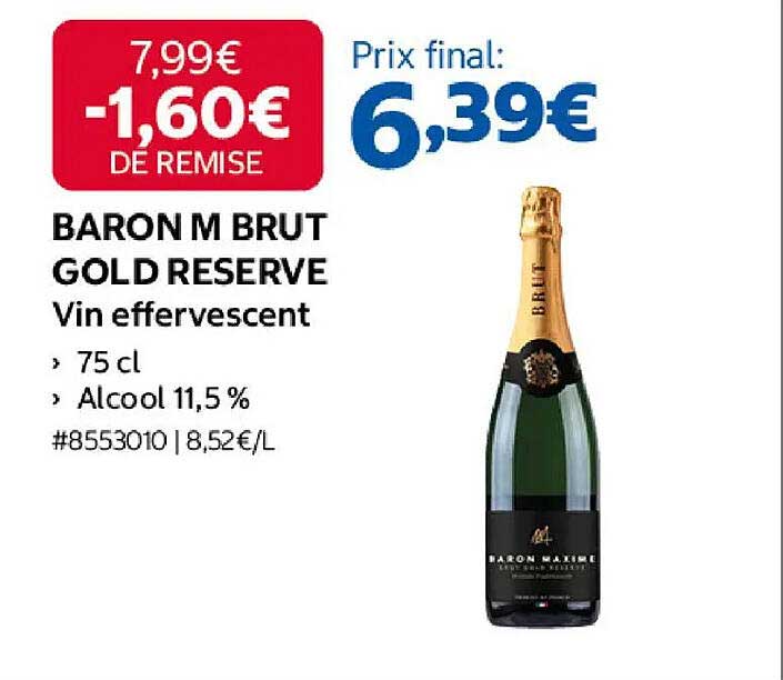 BARON M BRUT GOLD RESERVE Vin effervescent