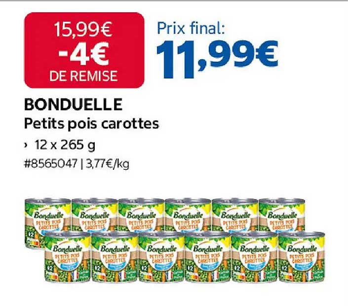 BONDUELLE Petits pois carottes