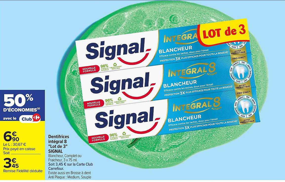 Dentifrices intégral 8 "Lot de 3" SIGNAL