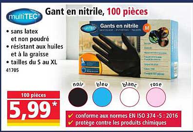 Gant en nitrile, 100 pièces
