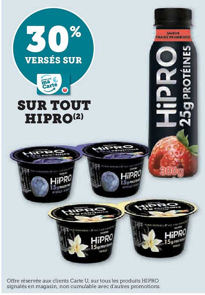 30% VERSÉS SUR SUR TOUT HIPRO