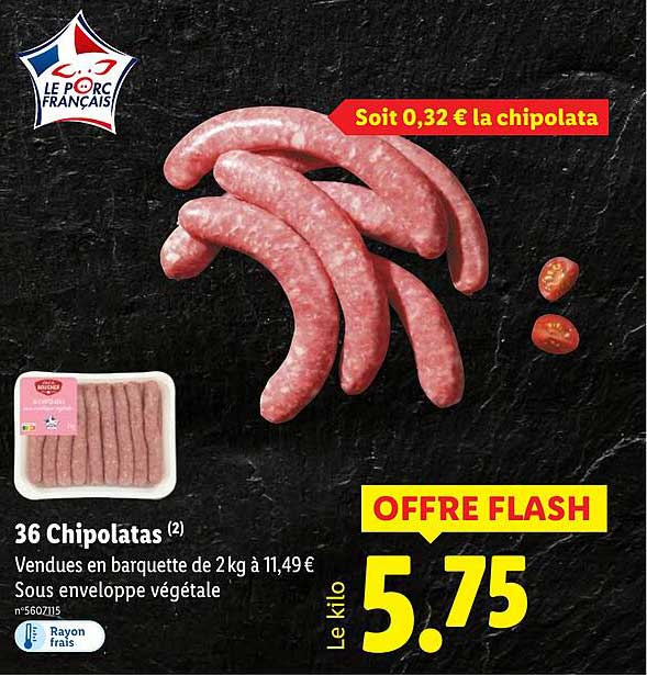 36 Chipolatas
