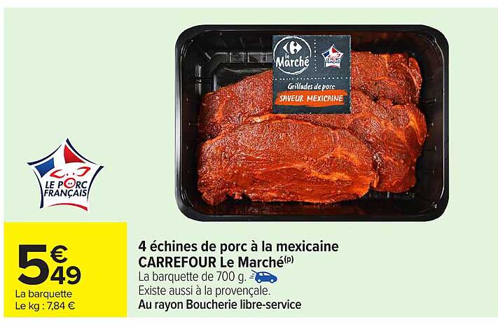 4 échine de porc à la mexicaine