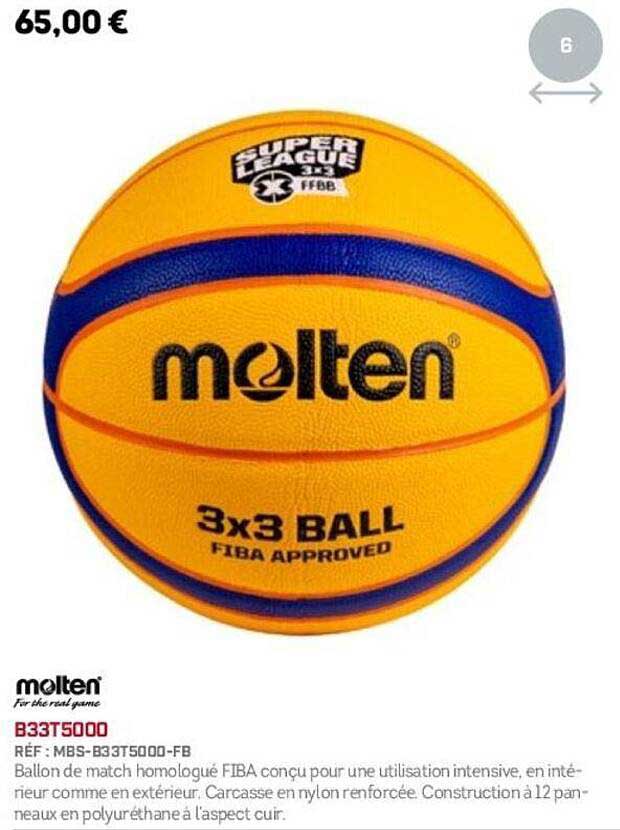 Ballon de match homologué FIBA 3x3