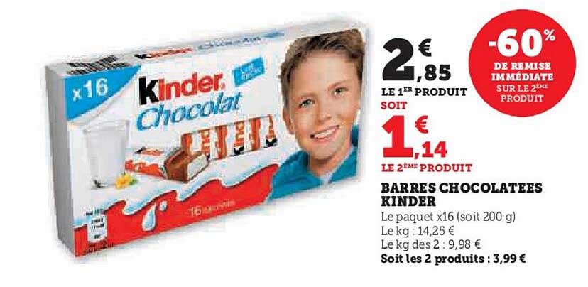 BARRES CHOCOLATEES KINDER