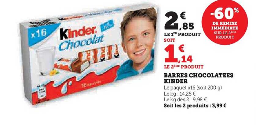 BARRES CHOCOLATÉES KINDER