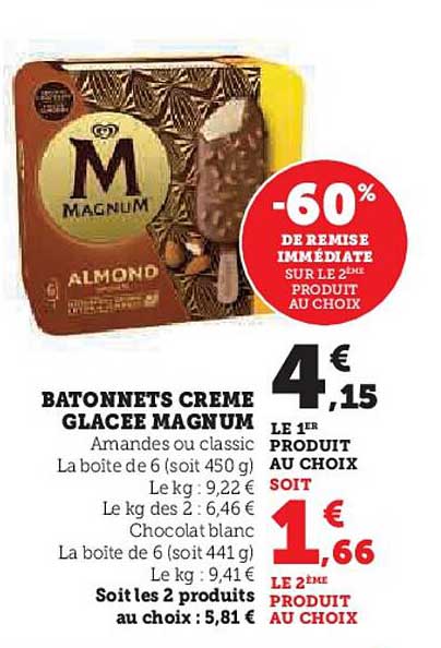 Batonnets Crème Glacée Magnum