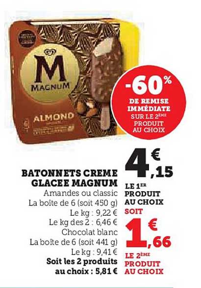 BATONNETS CREME GLACEE MAGNUM