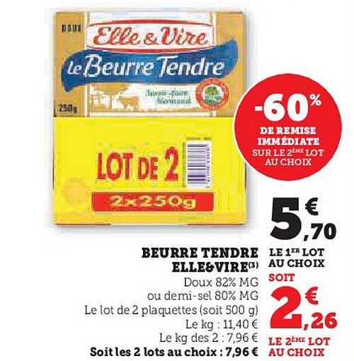 BEURRE TENDRE ELLE & VIRE