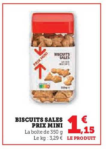 BISCUITS SALES PRIX MINI