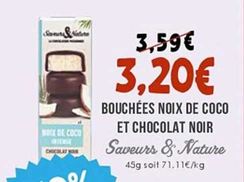 Bouchées noix de coco et chocolat noir