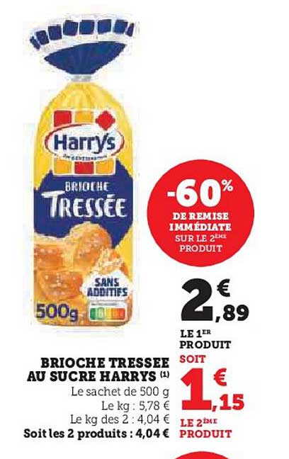 BRIOCHE TRESSÉE AU SUCRE HARRYS