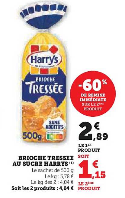BRIOCHE TRESSEE AU SUCRE HARRYS