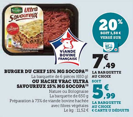 Burger du Chef 15% MG Socopa