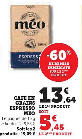 Café en grains Espresso Méo