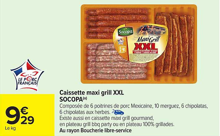 Caissette maxi grill XXL SOCOPA