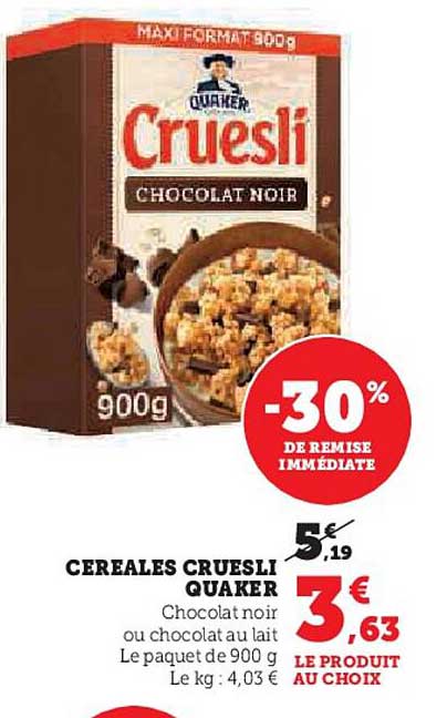 CÉRÉALES CRUESLI QUAKER