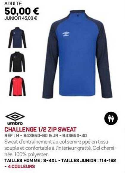 CHALLENGE 1/2 ZIP SWEAT