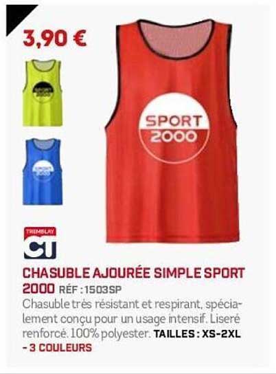 CHASUBLE AJOURÉE SIMPLE SPORT 2000