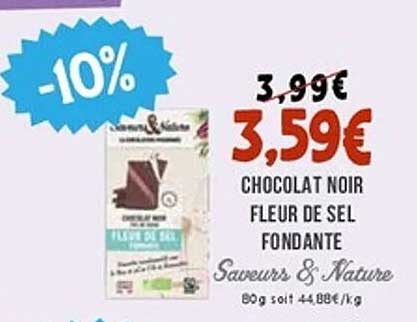 CHOCOLAT NOIR FLEUR DE SEL FONDANTE