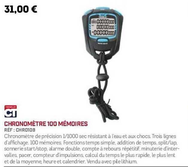 CHRONOMÈTRE 100 MÉMOIRES