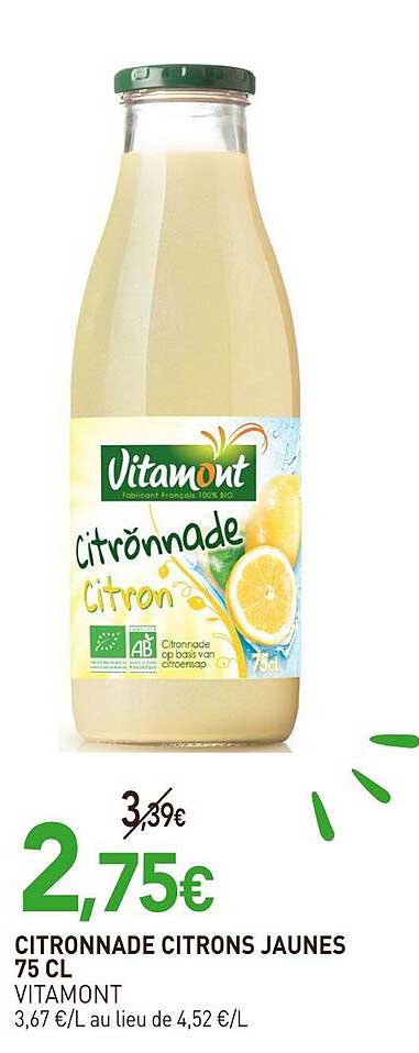 CITRONNADE CITRONS JAUNES 75 CL VITAMONT