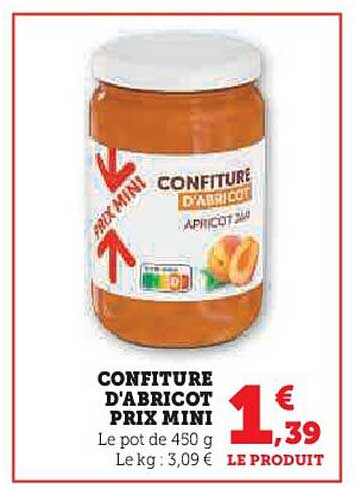 CONFITURE D'ABRICOT PRIX MINI