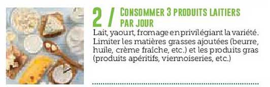 CONSOMMER 3 PRODUITS LAITIERS PAR JOUR