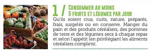 CONSUMMER AU MOINS 5 FRUITS ET LÉGUMES PAR JOUR