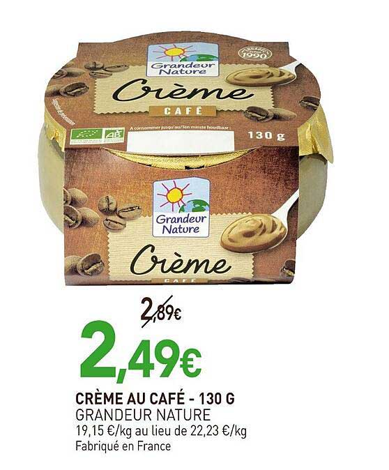 CRÈME AU CAFÉ - 130 G GRANDEUR NATURE