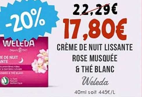 CRÈME DE NUIT LISSANTE ROSE MUSQUÉE & THÉ BLANC