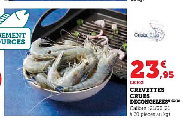 CREVETTES CRUES DECONGELEES