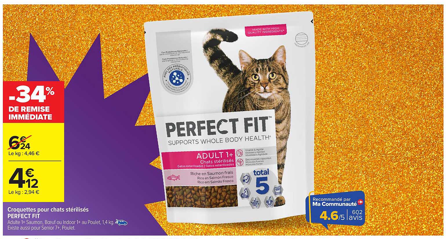 Croquettes pour chats stérilisés PERFECT FIT