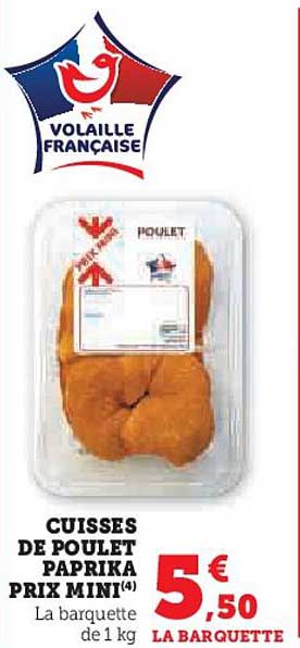 CUISSES DE POULET PAPRIKA PRIX MINI