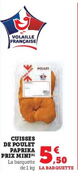 CUISSES DE POULET PAPRIKA PRIX MINI