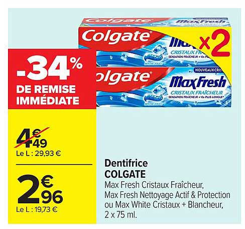 Dentifrice COLGATE Max Fresh Cristaux Fraîcheur