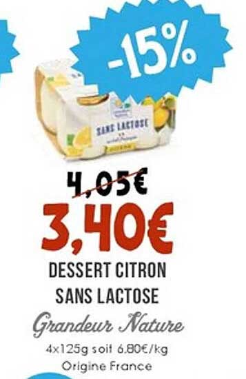 DESSERT CITRON SANS LACTOSE