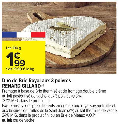 Duo de Brie Royal aux 3 poivres RENARD GILLARD