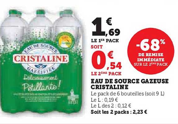 EAU DE SOURCE GAZEUSE CRISTALINE