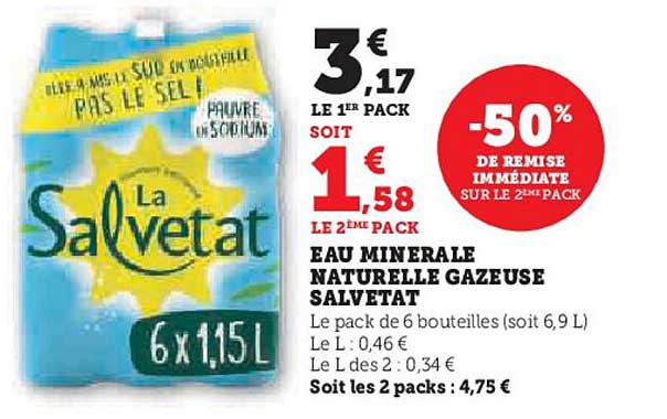 EAU MINERALE NATURELLE GAZEUSE SALVETAT