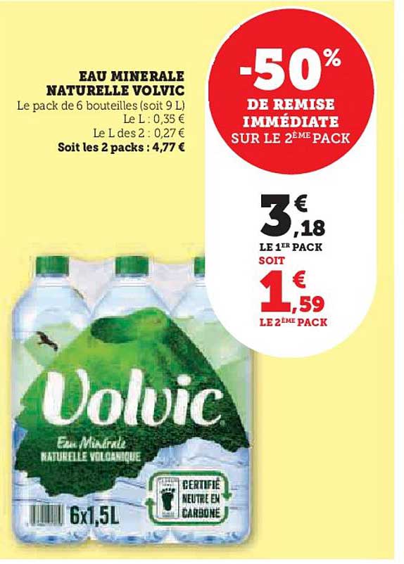EAU MINERALE NATURELLE VOLVIC