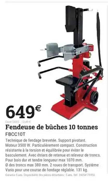 Fendeuse de bûches 10 tonnes FBCC10T