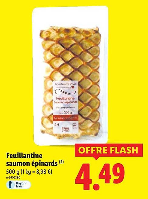 Feuilletine saumon épinards