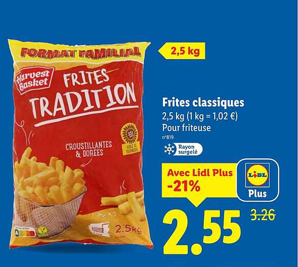 Frites classiques