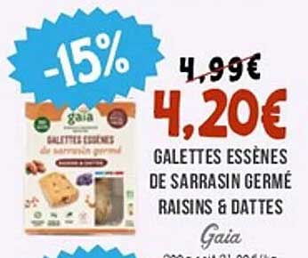 Galettes essénes de sarrasin germé raisins & dattes