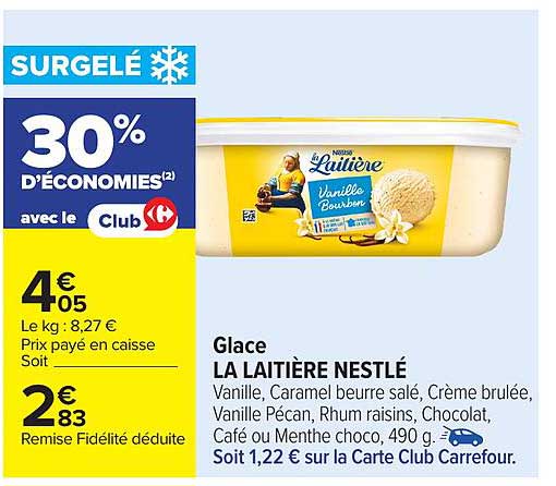 Glace LA LAITière NESTLÉ Vanille Bourbon