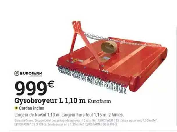 Gyrobroyeur L 1,10 m Eurofarm