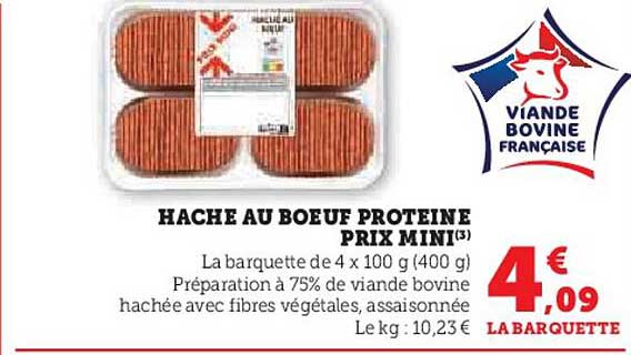 HACHE AU BOEUF PROTEINE PRIX MINI