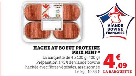 HACHE AU BOEUF PROTEINE PRIX MINI