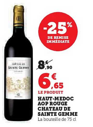 HAUT-MEDOC AOP ROUGE CHATEAU DE SAINTE GEMME